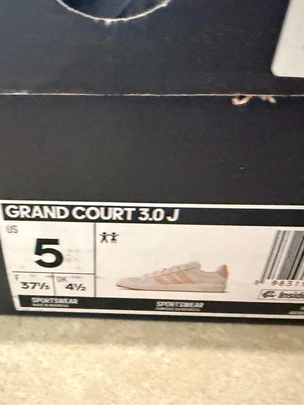 Adidas Grand Court 3.0 J White & Pink Ruffle Sneakers – Size 6.5 w and 5 j US